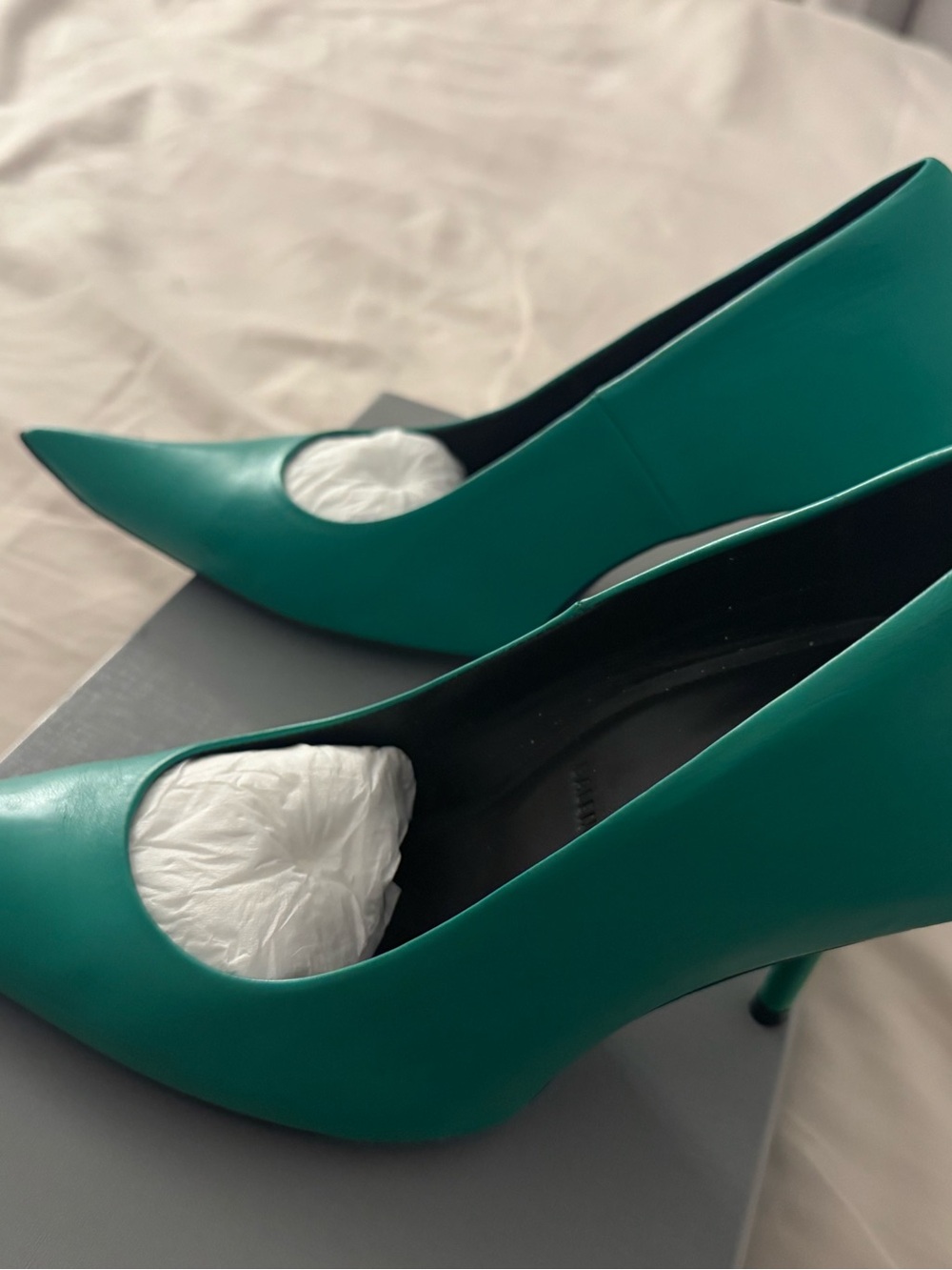 Essex Balenciaga Green Pointed-Toe Stiletto Pump